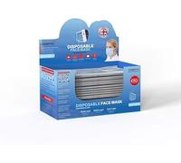 Greenfields Pack of 50 Disposable Face Coverings Sealed Packs of Five Masks - Manufactured in the UK - 3 PLY Non Woven Polypropylene Hydrophobic Fabric 3 Layer Hygiene & Protection Waterproof (200)