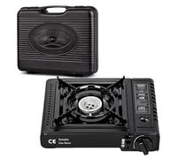 Greenfields Portable Camping Stove Gas Cooker with Piezo Ignition, Compact Butane Burner with Carry Case, Adjustable Flame Outdoor Cooking Stove Camping Picnic Travel (Camping Stove Only)