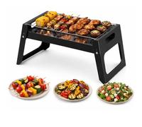 Greenfields Portable Foldable BBQ Grill Compact Charcoal Barbecue with Detachable Grill Rack, Ideal for Camping, Outdoor Cooking, Garden, Picnic & Travel Use