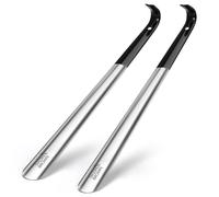 Greenfields Set of 2 Long Metal Shoe Horns - 42cm Silver Extra Long Shoe Horn for Boots & Shoes - Easy Wear for Elderly, Disabled, Men & Women - Durable, Bend-Free Shoe Helper Tool