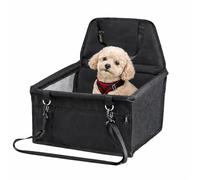 Greenfields Small Dog Car Seat Booster Waterproof, Foldable Pet Travel Seat, Breathable Mesh Panels, Anti-Slip Dual Belt Fixing, Safety Tether & Front Storage Pocket for Cars SUVs