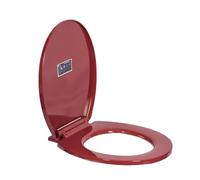 Greenfields Soft Close Toilet Seat Bathroom Standard Loo Toilet Seats Oval Shape WC Heavy Duty Seats Anti Slam with Quick Release for Easy Clean - Simple Top Fixing - L 415-440mm x W 357mm - Scarlet