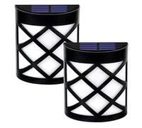 Solar Fence 6 LED Lights Waterproof Solar Decorative Wireless Lights - Waterproof Outdoor Lamps for Patio, Stairway, Gate, Wall, Yard, Fence, Garden, Yard (Pack of 2)