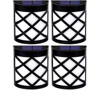 Greenfields Solar Fence 6 LED Lights Waterproof Solar Decorative Wireless Lights - Waterproof Outdoor Lamps for Patio, Stairway, Gate, Wall, Yard, Fence, Garden, Yard (Pack of 4)