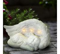 Solar Powered Cat or Dog Memorial Stone Solar Light - Sympathy Gifts, Tombstone, Gravestone, Grave Maker Statue, Garden Decor, Remembrance Statue Stone (Cat)