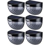 Solar Powered Waterproof 6 LED Outdoor Wireless Sensor Fence Light Perfect for Yard, Pathway, Garden, Hall, Driveway, Garage, Stairway, Gate, Wall Patio, Fence (6 Pack)