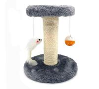 Greenfields Stable Cat Scratching Post with Plush Perch - Indoor Cat Scratcher with Thick Sisal Rope, Double Base Plate & Interactive Hanging Toys, Ideal for Kittens and Cats