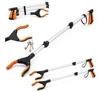 Greenfields Telescopic Litter Picker Grabber Tool, 2 Pack - Foldable Extendable Reacher with 360° Rotating Head, Anti-Slip Jaws and Magnetic Tip for Home, Garden, Garage & Outdoor Use