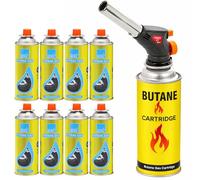 Greenfields Ultra-Light Culinary Torch - Professional Piezo Ignition for Kitchen, BBQs, Desserts, Caramelizing, Browning, & Meat Preparation - Blow Torch + 8 Gas Refills