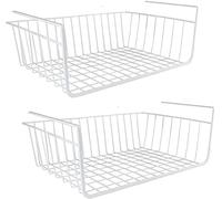 Greenfields Under Shelf Kitchen Storage Basket Metal Wire Storage Basket Organiser for Home, Office, Kitchen, Bathroom, Pantry, Cabinet Solid Construction Maximise Space (Pack of 2)