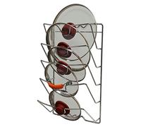 Greenfields Wall or Door Mounted Kitchen Cupboard Saucepan Pot Pan Lid Storage Rack Holder - Holds 5 Lids