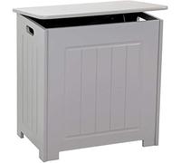 Wooden Bathroom Laundry Cabinet Chest Basket Storage Laundry Bin (Grey)