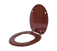 Greenfields Wooden Bathroom Toilet Seat - 18" Durable MDF Seat with Fittings Included | Zinc Chrome Alloy Hinges | Easy to Clean and Fit Heavy Duty Oval Shape