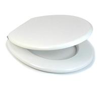 Greenfields Wooden Bathroom Toilet Seat - 18" Durable MDF Seat with Fittings Included | Zinc Chrome Alloy Hinges | Easy to Clean and Fit Heavy Duty Oval Shape