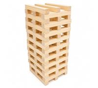 Greenfields Wooden Block Stacking Game 60pcs Tower Set, Garden & Indoor Family Game, Large Wooden Blocks 50cm Tower Height, Fun Balance Game for Kids & Adults