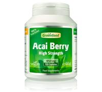 Greenfood Acai Berry, 500 mg, Extract (30:1),120 Capsules - The Blue Cell Protection Power from The Rainforest. Without Artificial additives. Without Genetic Engineering. Vegan.