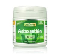 Greenfood Astaxanthin, 12 mg, high dose, 60 Capsules - Natural, Without Artificial additives, Without Genetic Engineering. with Natural Vitamin E.