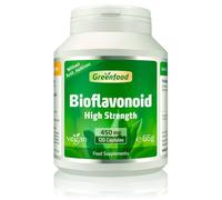 Greenfood Bioflavonoids, 450 mg, high dose, 120 Capsules - from Citrus Fruits. Especially Powerful antioxidant. Without Artificial additives. Without Genetic Engineering. Vegan.