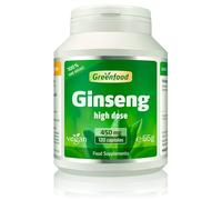 Greenfood Ginseng (Siberian Ginseng), 450 mg, (at Least 0.8% saponins), Highly dosed, Vegetarian 120 Capsules - Without Artificial additives. Without Genetic Engineering. Vegan.