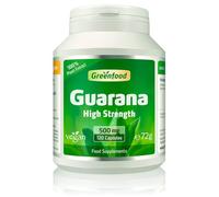 Greenfood Guarana, 500 mg, high-dose Extract (4:1),120 Capsules - with Natural Caffeine, Alternative to Coffee, Light on The Stomach. Without Artificial additives, Without Genetic Engineering. Vegan.