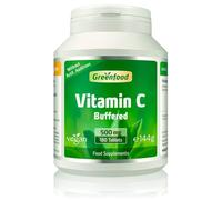 Greenfood Vitamin C, Stomach Friendly, pH Neutral, 500 mg, high dose,180 Tablets. Contributes to the Maintenance of the Immune System, Bones, Skin, Teeth and Gums. Vegan.