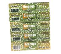 Greengo King Size Slim Rolling Papers, 100% Natural Unbleached Chlorine Free Paper with Arabic Gum, 110mm x 44mm, 14 g/m2, 5 Packs of 33 Papers Each, Made in Europe from Sustainable Sources