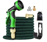 GreenGoo Garden Hose Pipe Expandable, Up to 100FT/30m, 10 Pattern Nozzle, Flexible, 3/4" Fittings, Easy Storage for Outdoor & Garden Irrigation