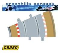 Greenhills Scalextric Radius 2 Curve Inner Borders & Barriers x 4 C8280 - NEW