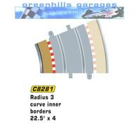 Greenhills Scalextric Radius 3 Curve Inner x 4 22.5 Degrees C8281 - New