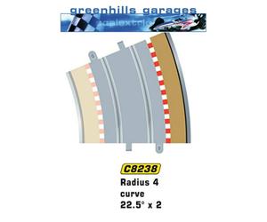 Greenhills Scalextric Radius 4 Curve Outer Borders & Barriers x 4 C8238 - BNI...