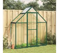 Greenhouse 169x58x195cm Green Aluminium Frame 4mm PC Panels Vent Door Gutters