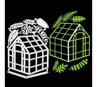 Greenhouse & 6 Leaf Metal Cutting Dies Set, Leaves, Gardening, Stencils, Vegetation, Card Making, Scrapbooking, Paper Crafts, E8