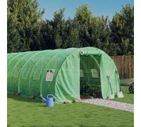 Greenhouse 6x3x2m Green PE Cover Galvanised Steel Frame 2 Zippers 4 Windows 18m2