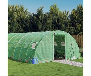 Greenhouse 6x4x2 m PE Cover Galvanised Steel UV Garden Plant House Green 2zips.