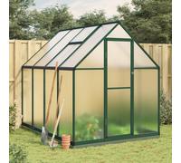 Greenhouse Aluminium & Polycarbonate Walk-In Green 224x169x202 cm Galvanised kit