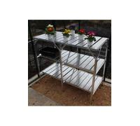 Greenhouse Aluminium Staging | Samson (3ft 10inch Long 22inch Wide 2 Tiers All Slatts)