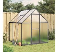 (anthracite, 169 x 169 x 195 cm) vidaXL Greenhouse with Base Frame Garden Walk in Plant Grow House Aluminium