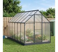 Greenhouse Anthracite 183.5x363.5x207cm Aluminium Galvanised Steel 1 Door Lock.