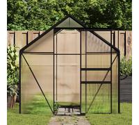 Greenhouse Anthracite 190x250x202 cm Aluminum Frame Polycarbonate 4.75m² UV Vent