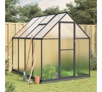 Greenhouse Anthracite Aluminium Polycarbonate Galvanised Steel 224x169x202cm 4mm