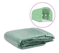 Greenhouse cover 200x450x200cm PE 6 windows 1 door Green heavyduty plant shelter