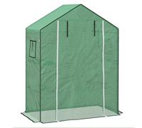 Greenhouse Cover PE Polyethylene Green 140x73x190cm with Roll-Up Door & Mesh UV