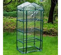 Greenhouse Cover Replacement, Waterproof Clear PVC Cover for 4 Tier Growhouse, Greenhouse Tents Plant Cover for Outdoor Garden Plants Flower House, 69x49x160cm(Only Cover)