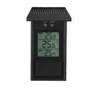 Greenhouse Digital Thermometer for Garden Home, Min Max Temperature Recorder with IP45 Protections, C/F Conversion Wall Mount(black)