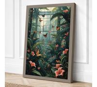 Greenhouse Eden Botanical Canvas Wall Art Print 30x20 Inch (76 x 51 cm)