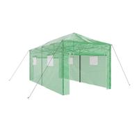 Greenhouse Folding with Roof with Storage Green Iron Garden Structure vidaXL