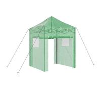 Greenhouse Folding with Roof with Storage Green Iron Garden Structure vidaXL