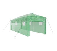 Greenhouse Folding with Roof with Storage Green Iron Garden Structure vidaXL