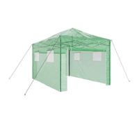 Greenhouse Folding with Roof with Storage Green Iron Garden Structure vidaXL