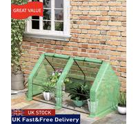 Outsunny Mini Small Greenhouse With Steel Frame & Pe Cover & Window Green